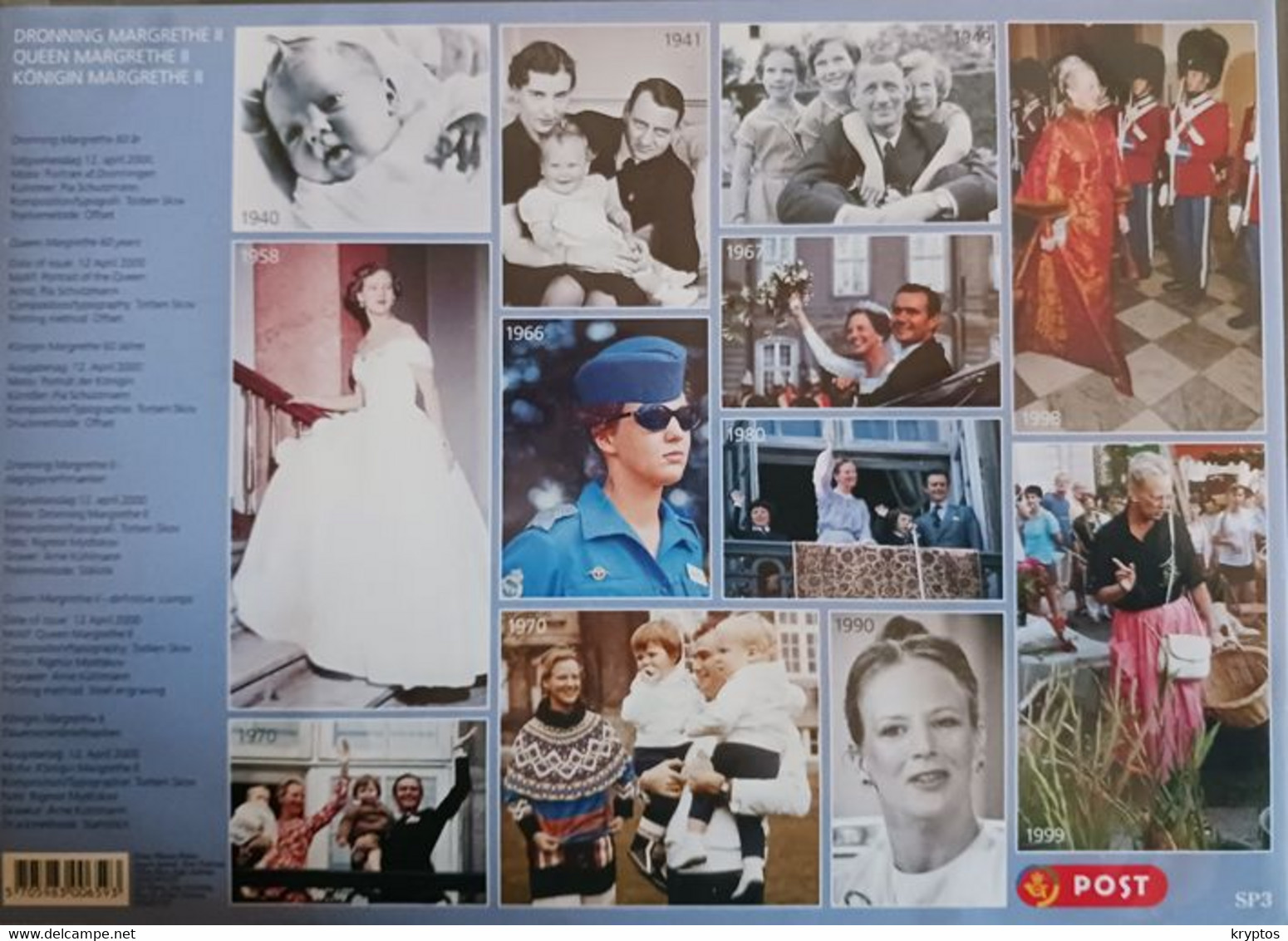 Denmark 2000. Queen Margrethe II Presentation Folder ALL STAMPS UNUSED MINT - Collections