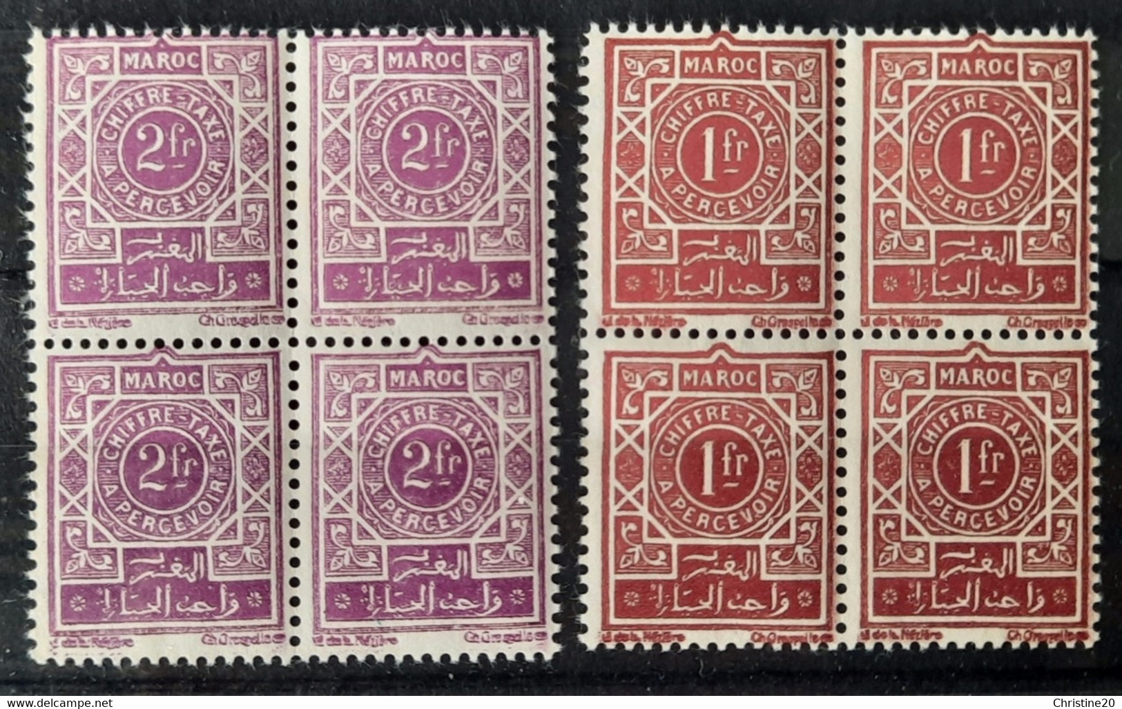 Maroc 1947/52 Taxe 53/54 **TB Cote 14€ - Timbres-taxe