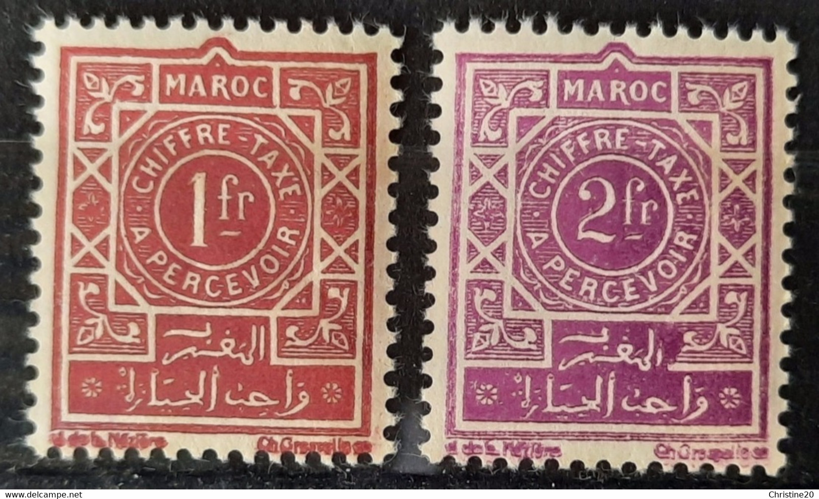 Maroc 1947/52 Taxe 53/54 **TB Cote 3,50€ - Timbres-taxe