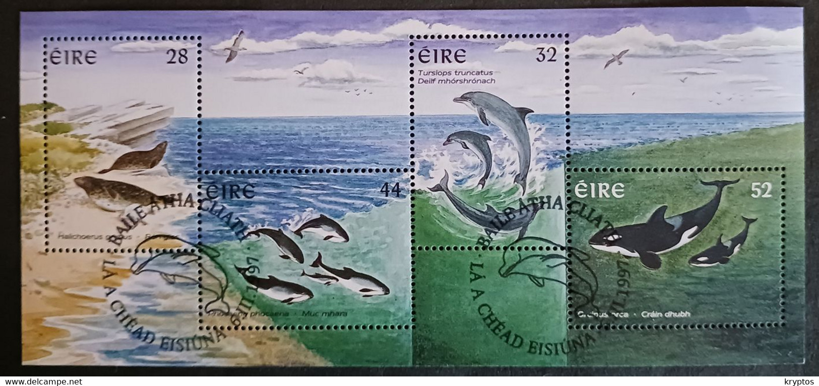 Ireland 1997. Whales Comp. Block / Sheet. USED - Blokken & Velletjes