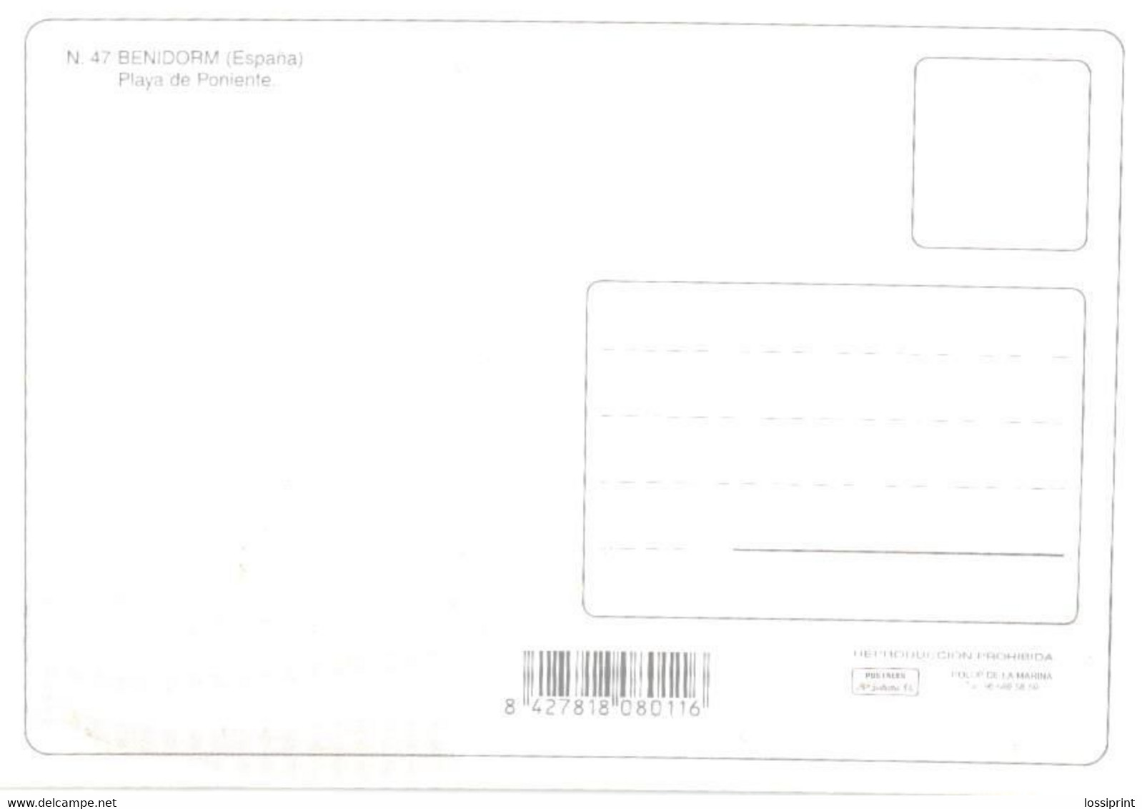 Spain:Benidorm, Poniente Beach Overview - Alicante