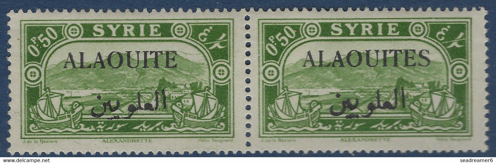 Colonies ALAOUITES Paire N°24aa** Variété ALAOUITE Sans S Tenant à Normal Tres Frais - Unused Stamps