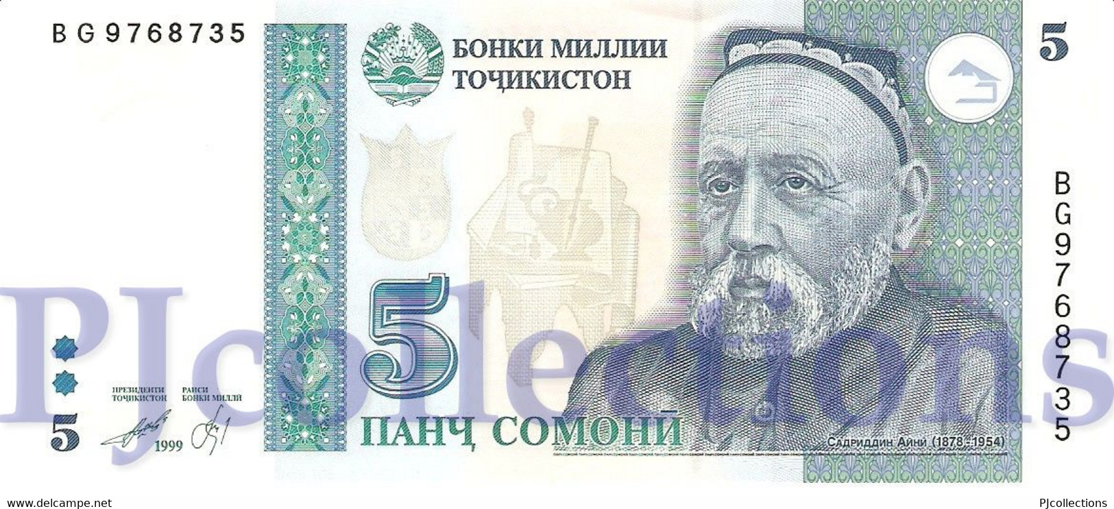 TAJIKISTAN 5 SOMONI 1999 PICK 15b UNC - Tagikistan
