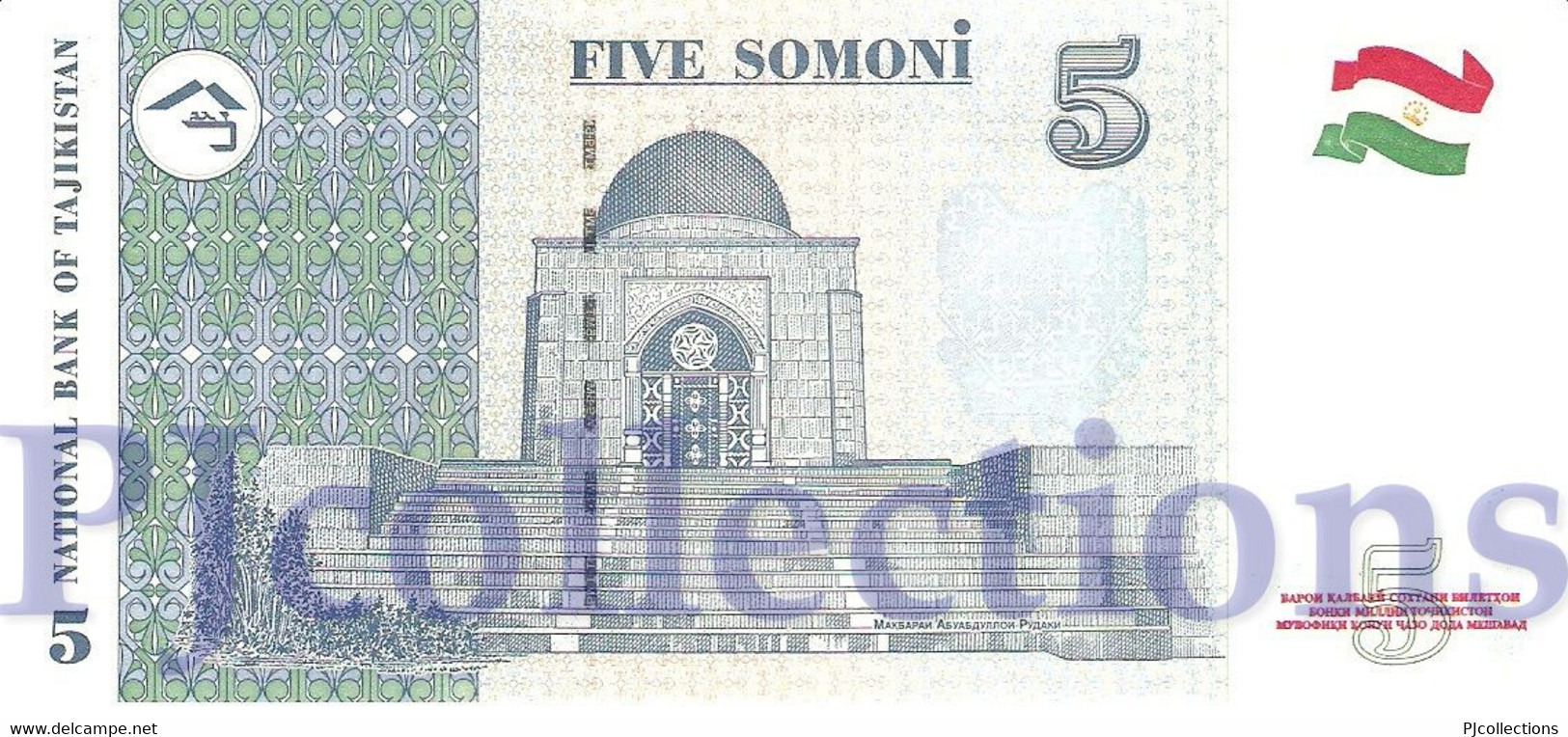 TAJIKISTAN 5 SOMONI 1999 PICK 15b UNC - Tagikistan
