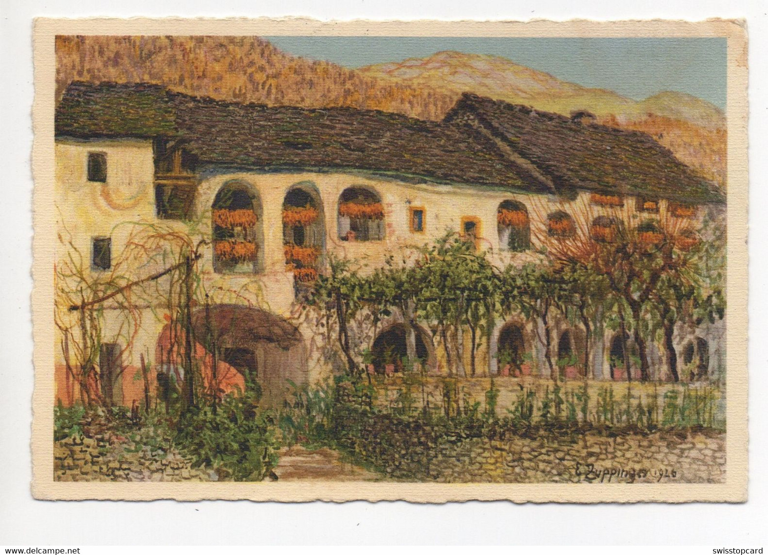 MINUSIO Casa Dei Landvogti Signiert Künstler E. Zuppinger 1926 - Minusio