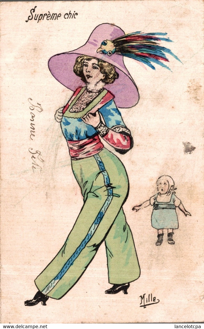 ILLUSTRATEUR MILLE / FEMME MODE CHAPEAU Et BEBE - Mille