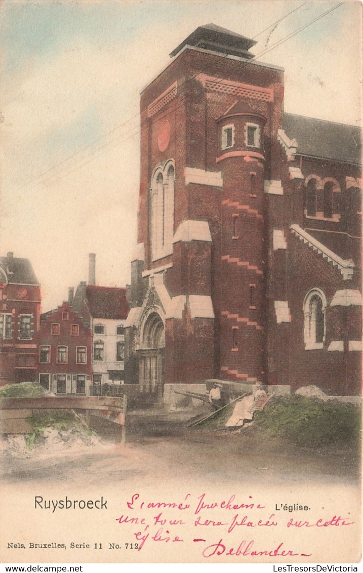 Belgique - Ruysbroek - L'Eglise - Edit. Nels - Précurseur - Colorisé - Clocher - Carte Postale Ancienne - Altri & Non Classificati