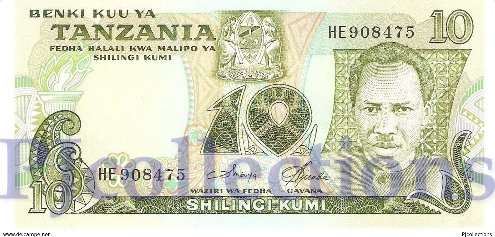 TANZANIA 10 SHILINGI 1978 PICK 6c UNC - Tansania