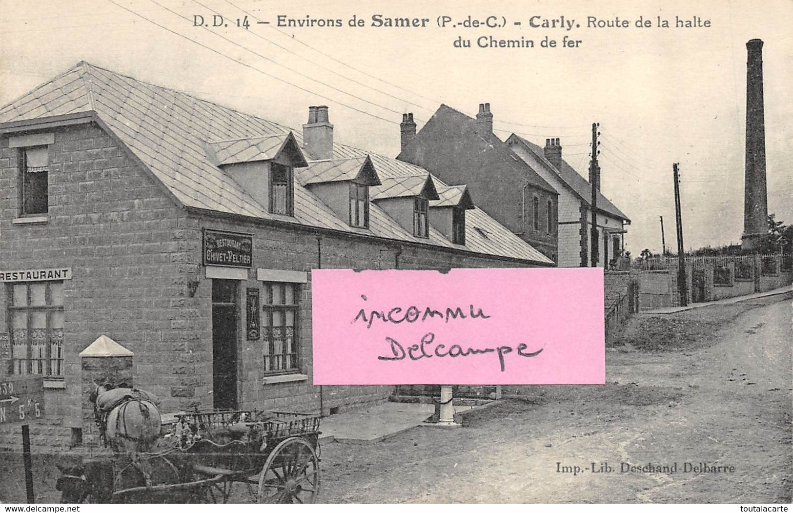 ENVIRONS DE SAMER CARLY ROUTE DE LA HALTE DU CHEMIN DE FER Voir Détail Restaurant Chivet Peltier Charbons Garage Pompe A - Samer