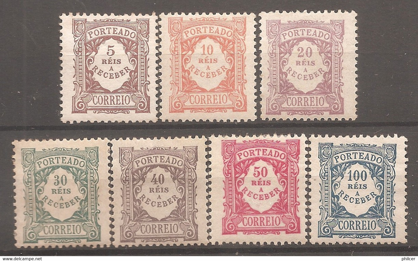 Portugal, 1904, # 7/13, Porteado, MH And MNG - Unused Stamps