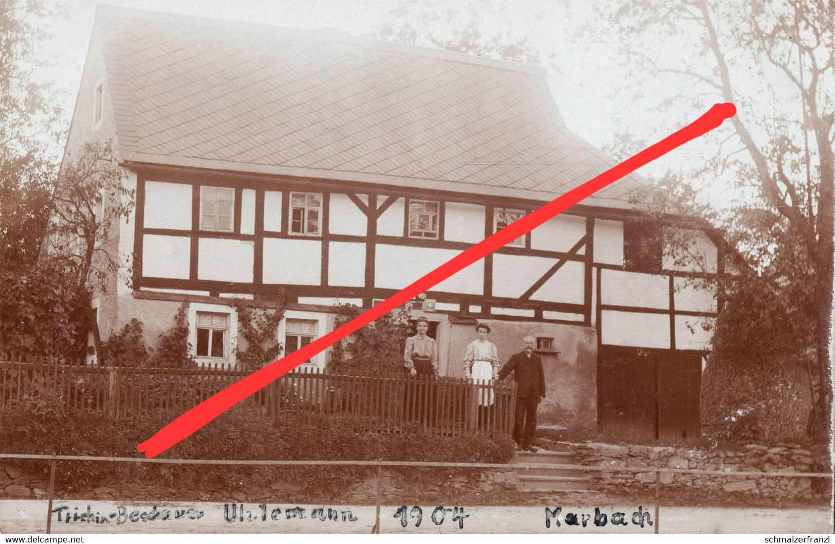 Foto AK Marbach Striegistal Haus Uhlemann Trichin Bechauer Hauptstraße 159 Etzdorf Berbersdorf Siebenlehn Roßwein Nossen - Nossen