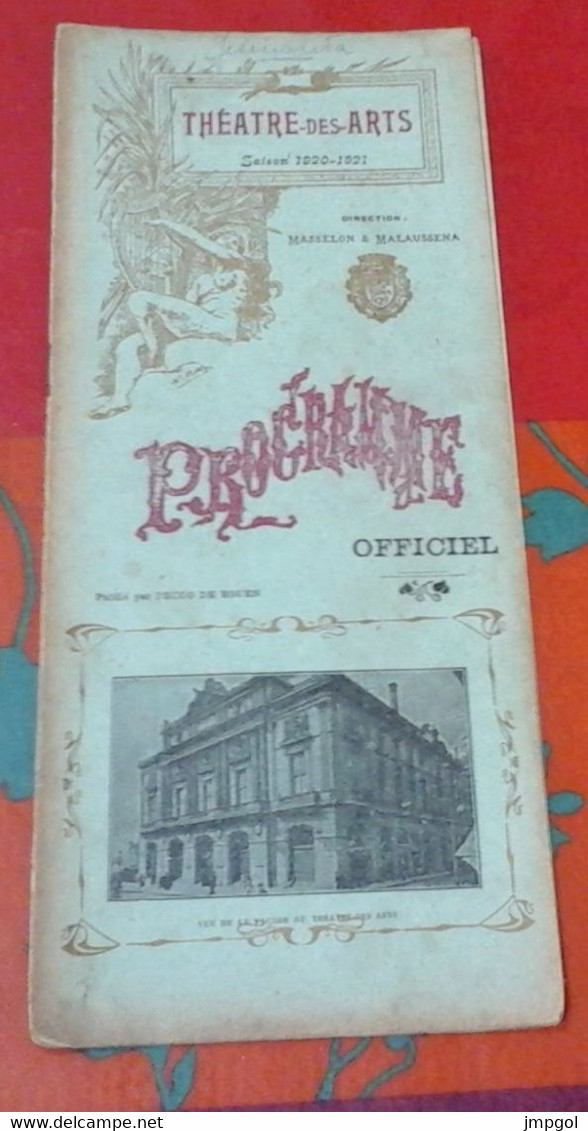 Programme Théâtre Des Arts Rouen Saison 1920-1921 Gismonda Victorien Sardou Mme Gellaz MM Payan Ovido Vilette - Programmes