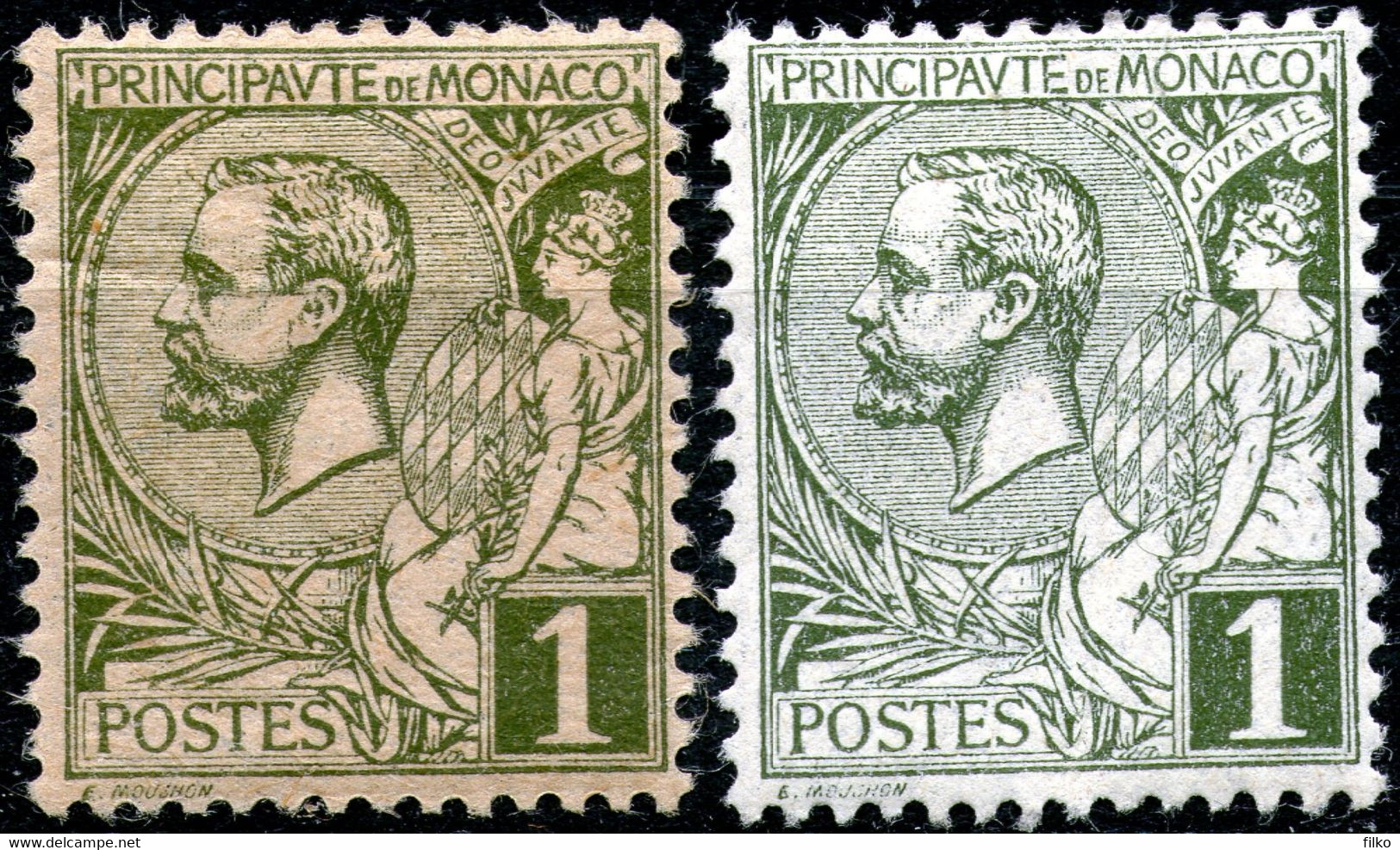 Monaco,Prephilately 1891 1 C Two Diferent ColorMLH * As Scan - ...-1885 Prephilately