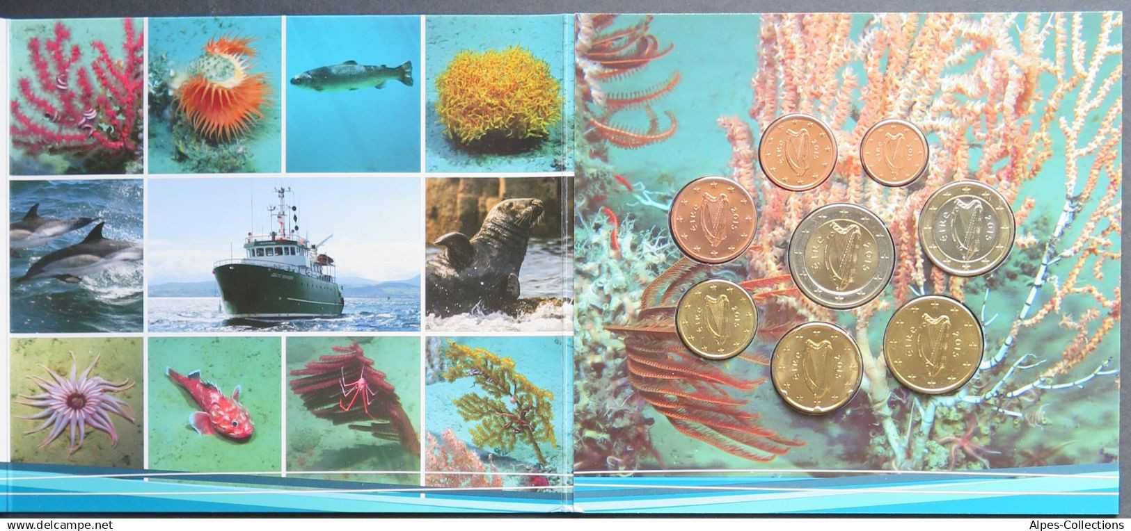 IRX2015.1 - COFFRET BU IRLANDE - 2015 - 1 Cent à 2 Euros - Flore Et Faune Marine - Irlanda