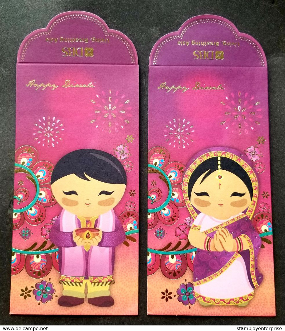 Singapore DBS 2020 Cartoon Animation Indian Diwali Deepavali Costumes Festival Angpao (money Red Packet) - Nouvel An
