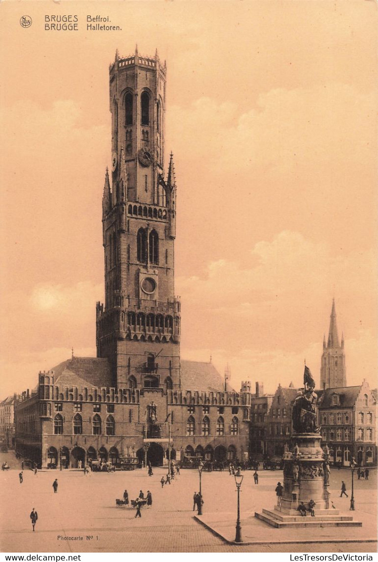 Grand Format - Bruges - Beffroi - Edit. Nels - Animé  - Dim.20/13.7 Cm - Carte Postale Ancienne - Brugge