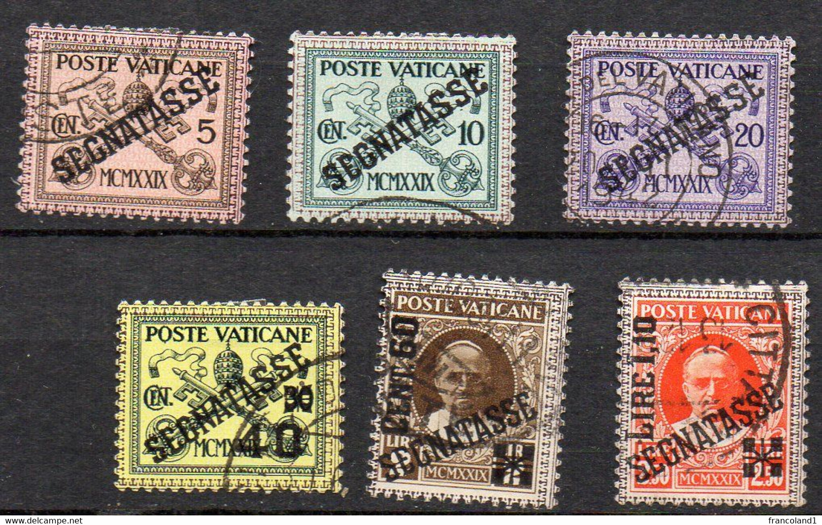 1931 Vaticano Segnatasse N. 1 - 6 Completa  Timbrati Used - Postage Due