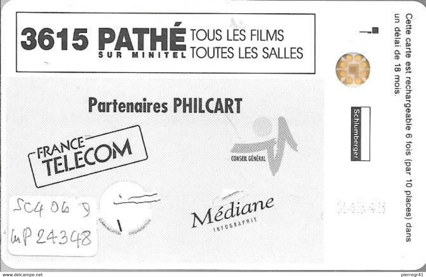 CARTE-FR- CINEMA-PATHE-Série 5 CARTES-Puce Sc4 Ab-Tirage 1000Ex-Glacé-NEUVE-avec Envart-Ft 21x29.7Cm-LUXE/RARE - Biglietti Cinema