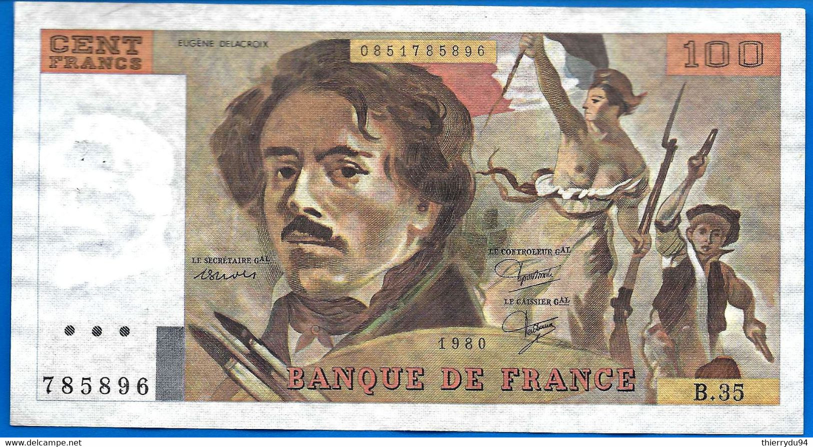 France 100 Francs 1980 Delacroix Serie X Frcs Frs Frc Serie F Que Prix + Port Peintre Paypal Bitcoin - 100 F 1997-1998 ''Cézanne''