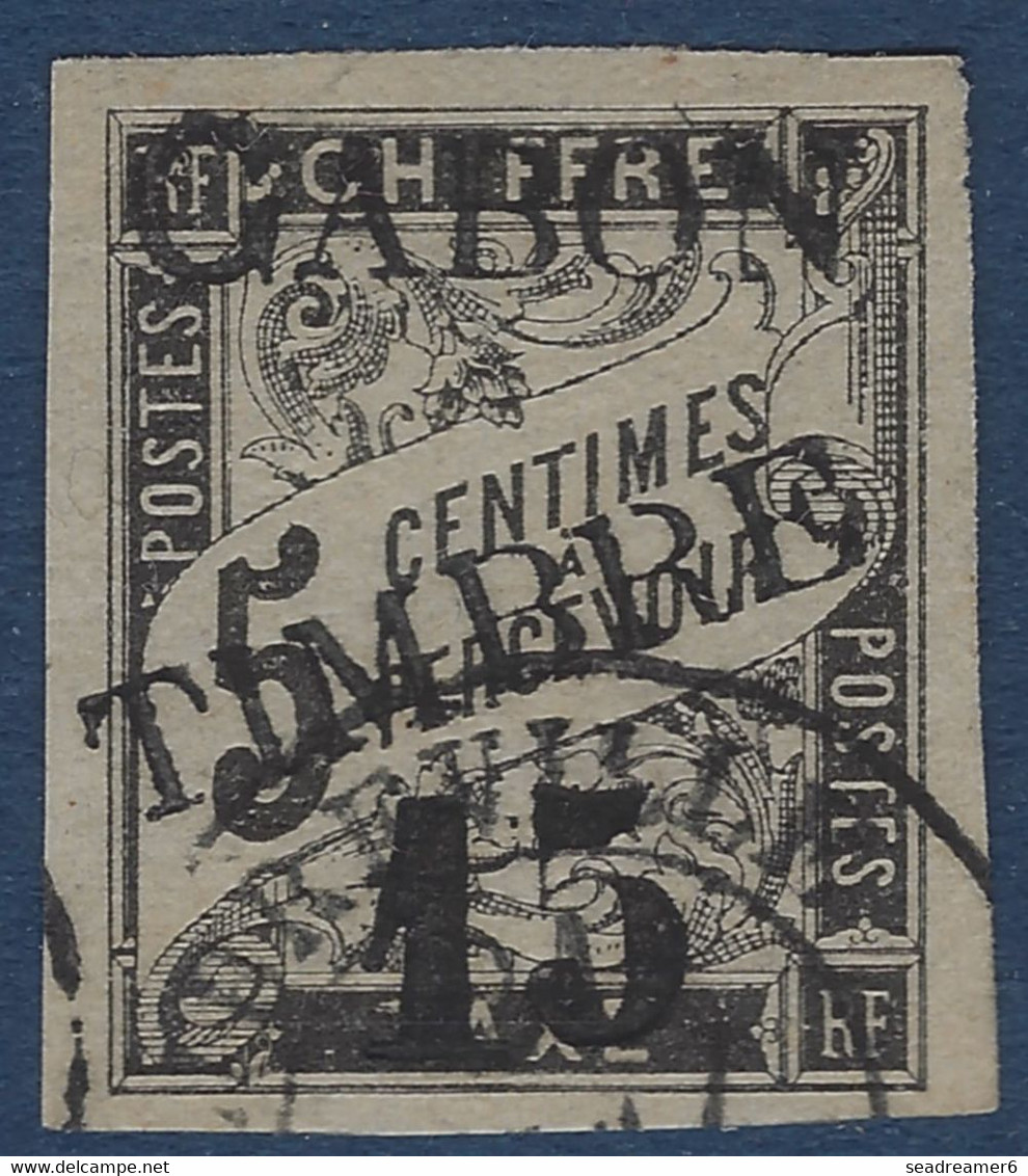 Colonies GABON N°12 15c Sur 5c (tirage 1500) Oblitéré De Libreville TTB Signé JAMET - Gebraucht