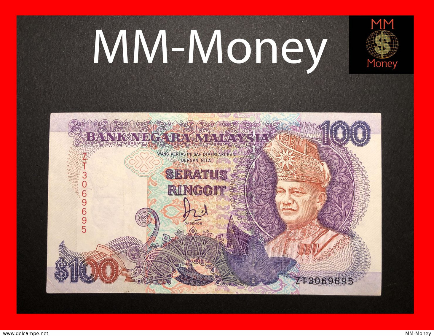 MALAYSIA 100 Ringgit  1989  Printer  TDLR   P. 32   *sig. D.J. Hussein*  "scarce Note"  VF ++ - Malasia