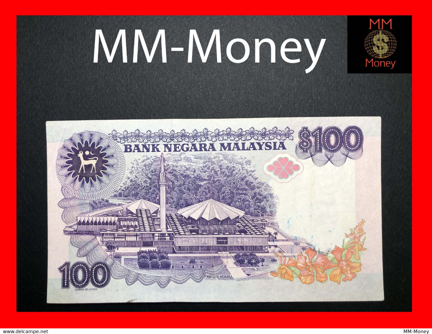 MALAYSIA 100 Ringgit  1989  Printer  TDLR   P. 32   *sig. D.J. Hussein*  "scarce Note"  VF ++ - Malesia