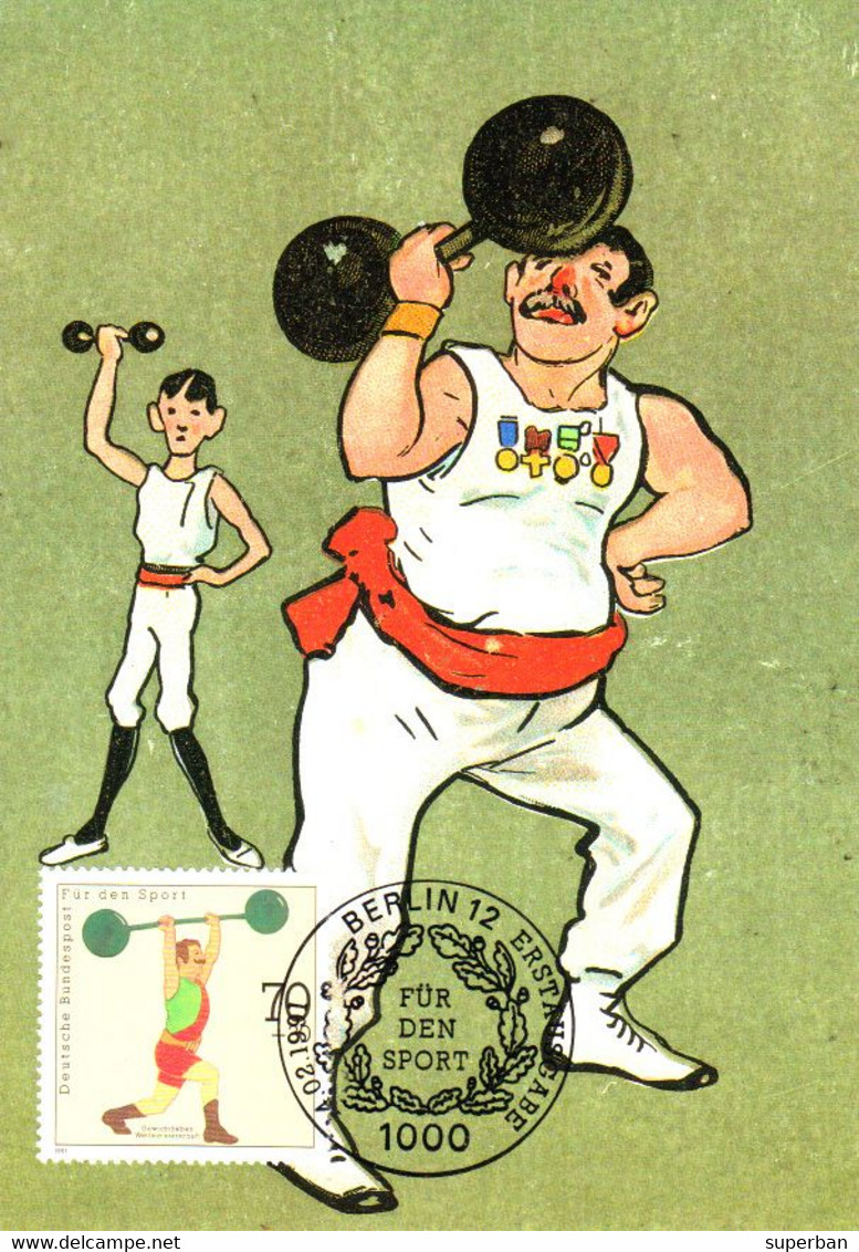 HALTÈROPHILIE / WEIGHT LIFTING - 2 CARTES MAXIMUM / MAXIMUM CARDS : BONN & BERLIN ERSTAUSGABE / FIRST DAY - 1991 (al125) - Haltérophilie