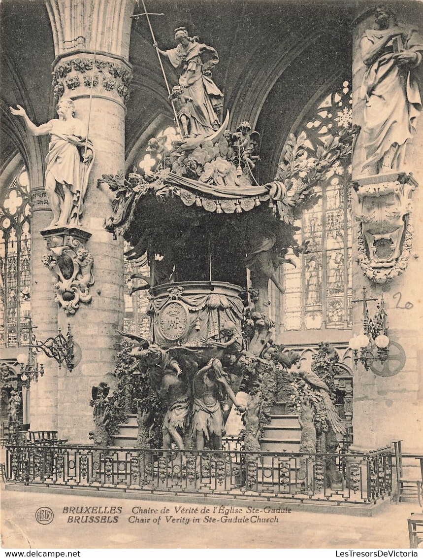 Grand Format - Bruxelles - Chaire De Vérité De L'église Sainte Gudule - Dim.17.8/13.5 Cm - Carte Postale Ancienne - Bruselas (Ciudad)