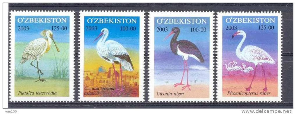 2003. Uzbekistan, Rare Birds Of Uzbekistan, 4v, Mint/** - Oezbekistan