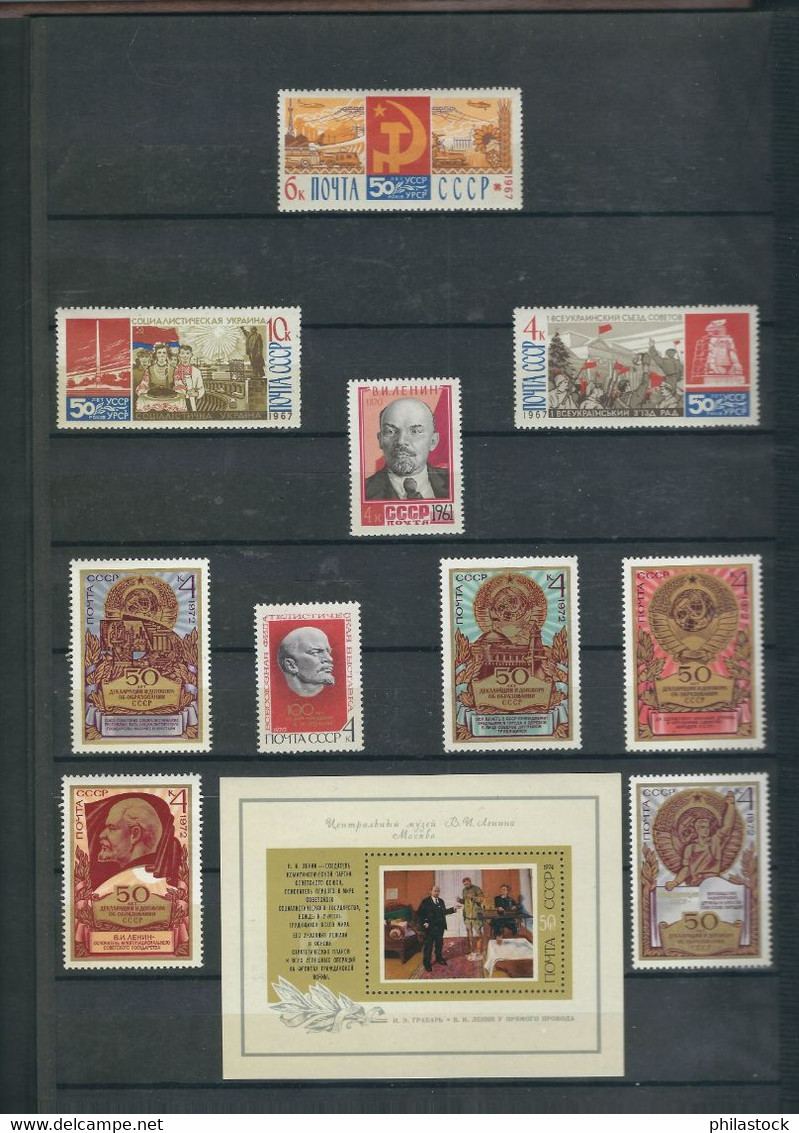 RUSSIE Lot Timbres & BF à 95 % ** + Qq Divers & Documents Dans Un Trés Bel Album - Collections