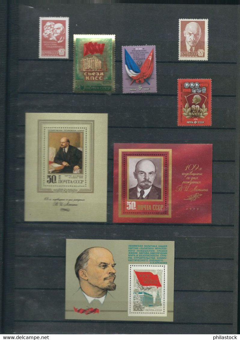 RUSSIE Lot Timbres & BF à 95 % ** + Qq Divers & Documents Dans Un Trés Bel Album - Collections