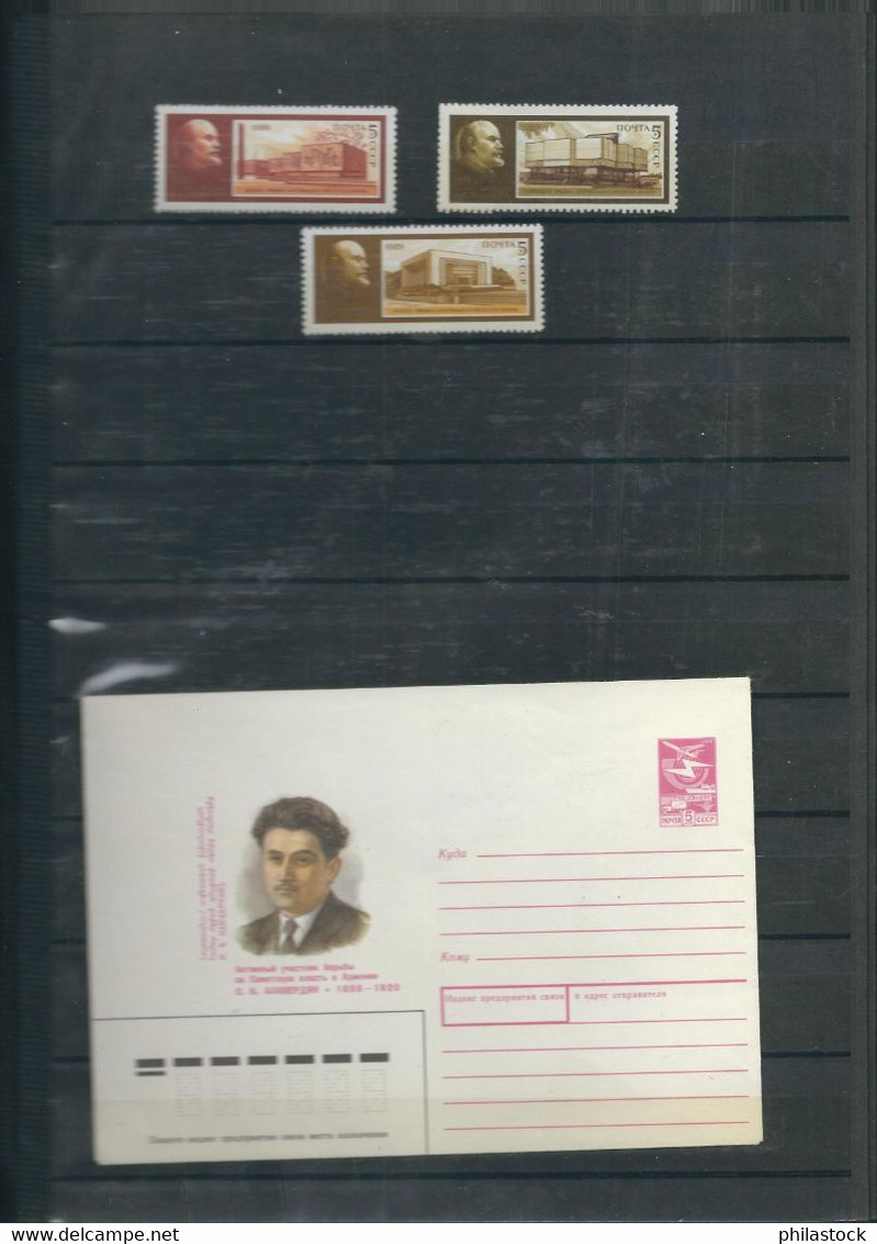 RUSSIE lot timbres & BF à 95 % ** + qq divers & documents dans un trés bel album