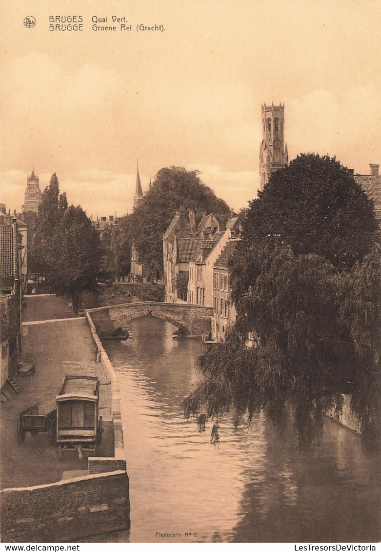 Grand Format - Brugge - Quai Vert - Edit. Nels - Rivière  - Dim.17.8/13.5 Cm - Carte Postale Ancienne - Brugge