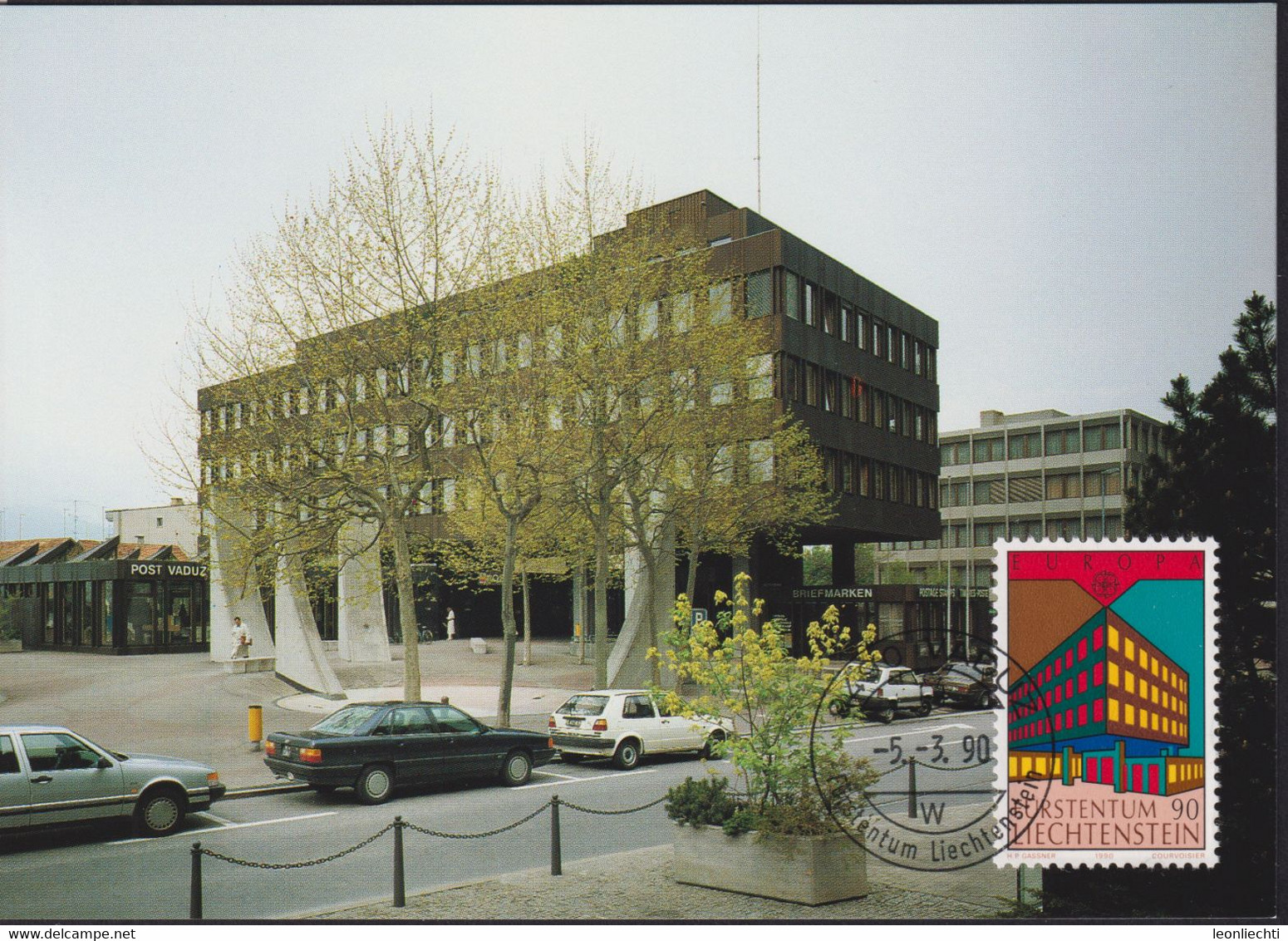1990 Liechtenstein MC 93 Mi: LI 985°, Y&T: LI 926°, ZNr. LI 935°, Europa,  Postamt Vaduz - Brieven En Documenten