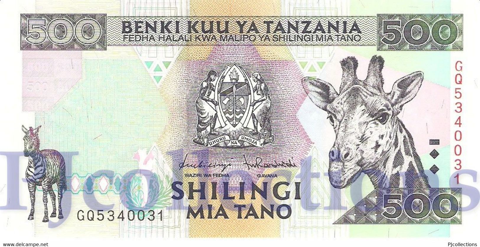 TANZANIA 500 SHILINGI 1997 PICK 30 UNC - Tansania