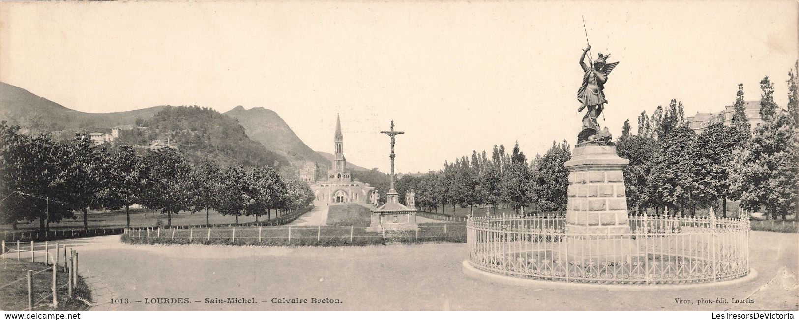 Panoramique - Lourdes - Sait Michel - Calvaire Breton - Dim. 27/10.5 Cm - Phot. Viron - Carte Postale Ancienne - Lourdes