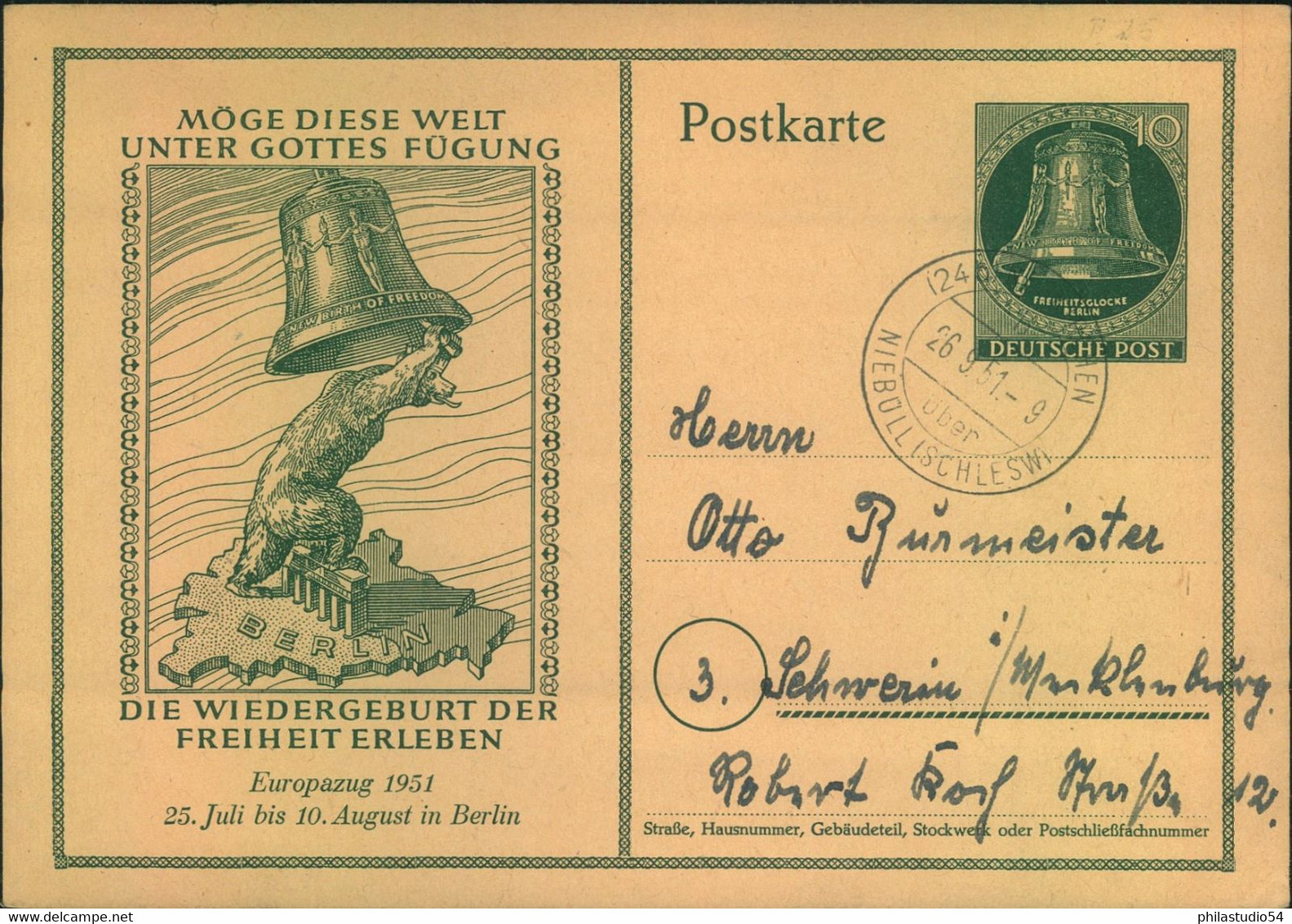 1951, Sonderganzusachenkarte Zum 1. Mai 1951, Sauber Bedarfsgebrucht - Other & Unclassified