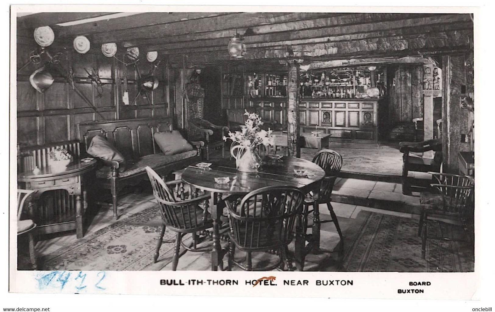 Buxton Derbyshire Interieur Hotel Bull Ith Thorn  Photo 1920 état Superbe - Derbyshire