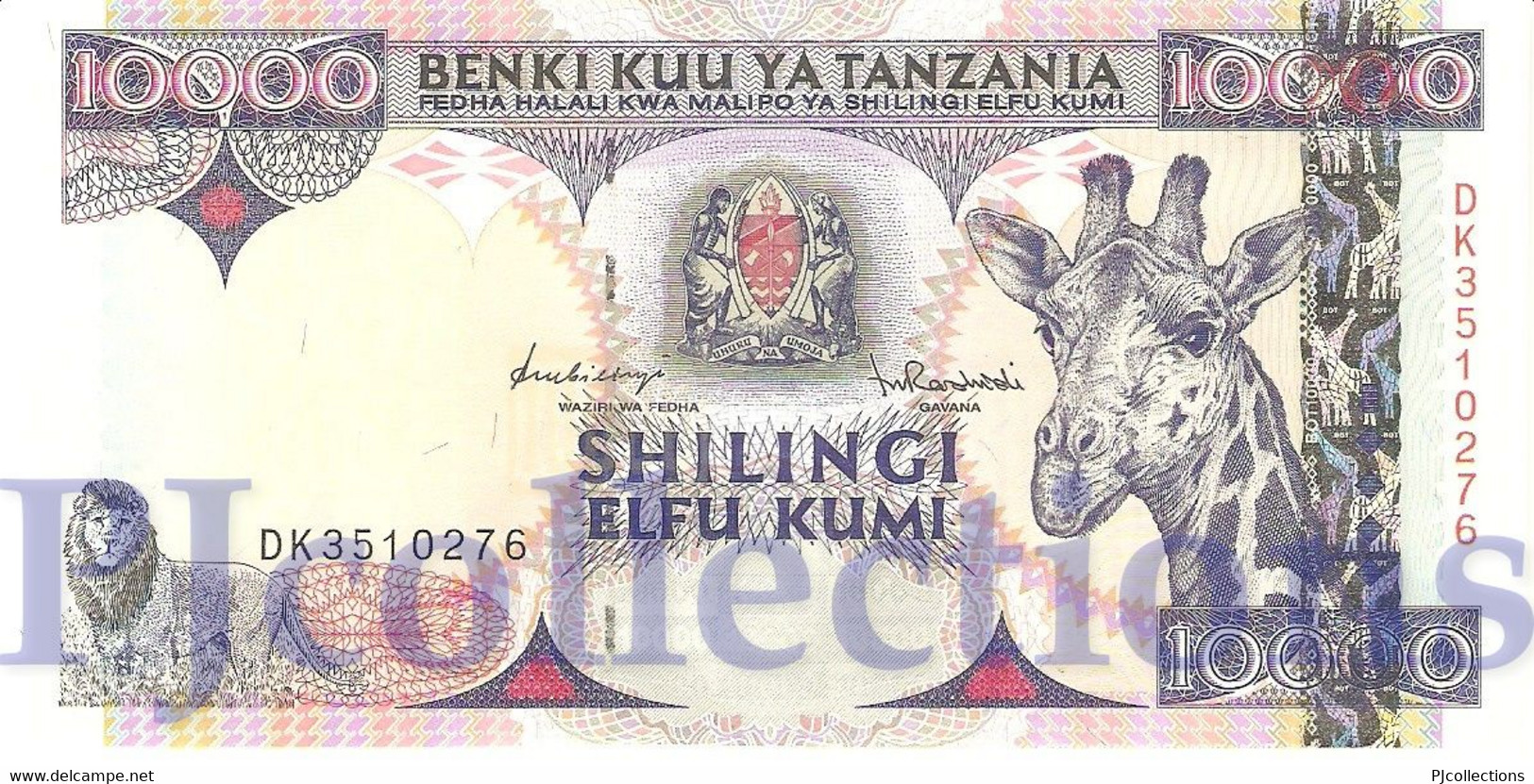 TANZANIA 10000 SHILINGI 1997 PICK 33 UNC - Tanzanie