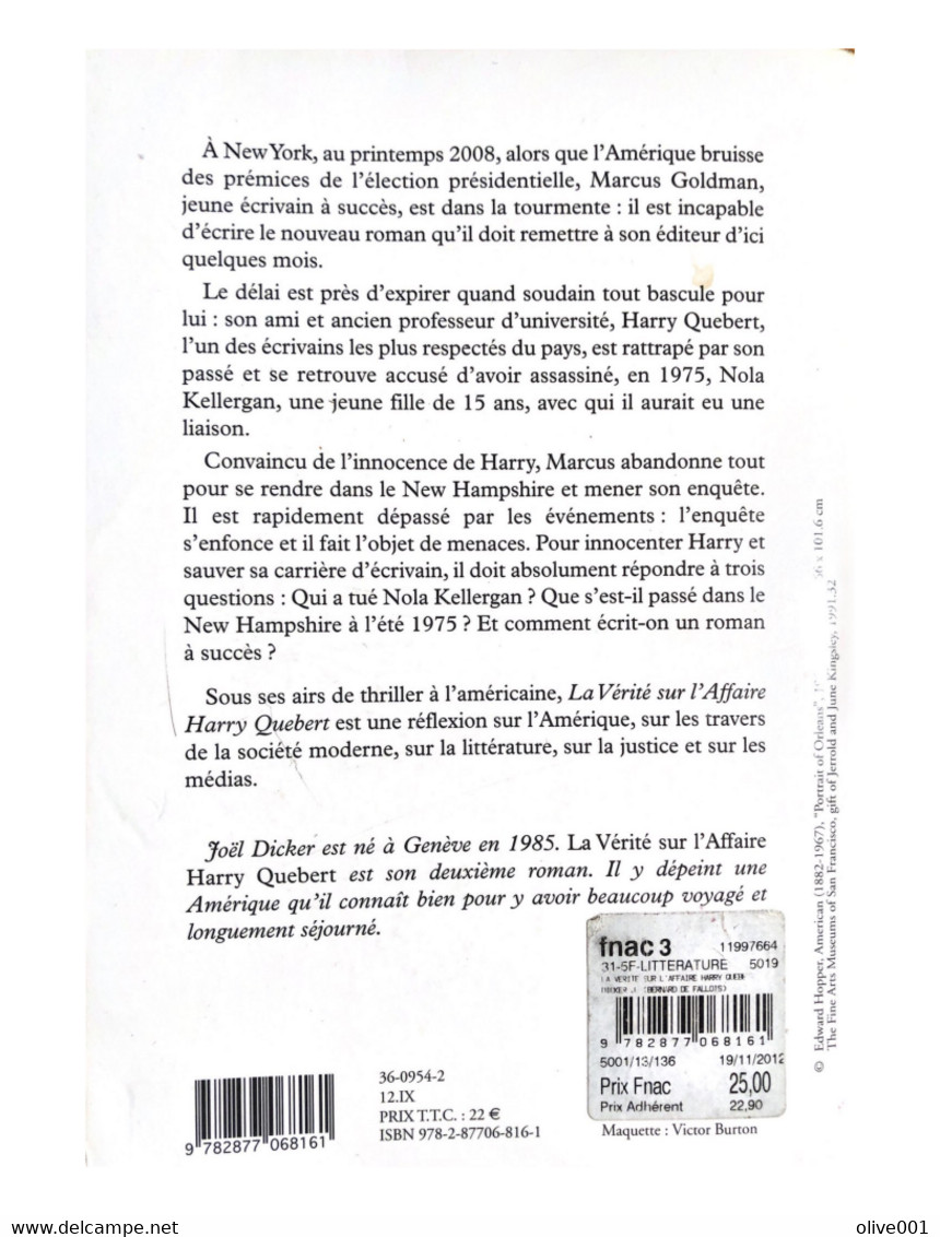 La Vérité Sur L'affaire Harry Quebert - Joël Dicker - Schwarzer Roman