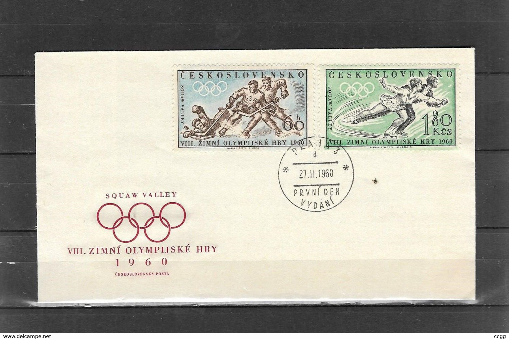 Olympische Spelen 1960, Tschohoslovakije - F.D.C - Invierno 1960: Squaw Valley