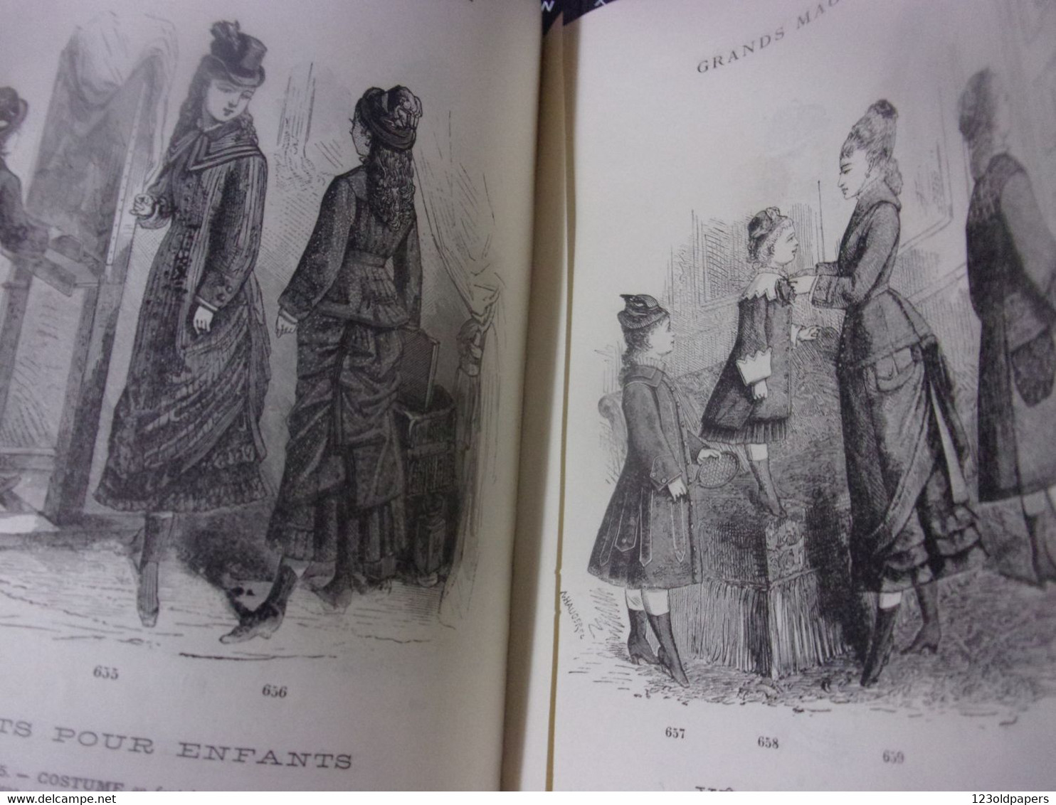 ♥️ RARE 1877/78  HIVER  Catalogue Grands Magasins Du Louvre Paris COSTUMES ENFANTS CORSETS CRAVATES PEIGNOIRS - 1800 – 1899