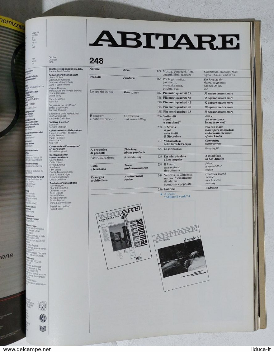 17274 ABITARE 1986 N. 248 - Sottotetti / Ristrutturazione + Allegato Il Verde 4 - Casa, Giardino, Cucina