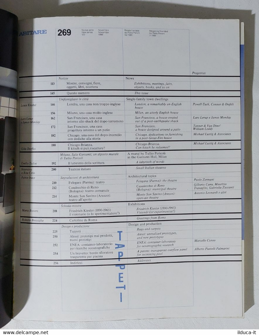 17338 ABITARE 1988 N. 269 - Case Unifamiliari In Città / Teatri / Tappeti - Casa, Giardino, Cucina