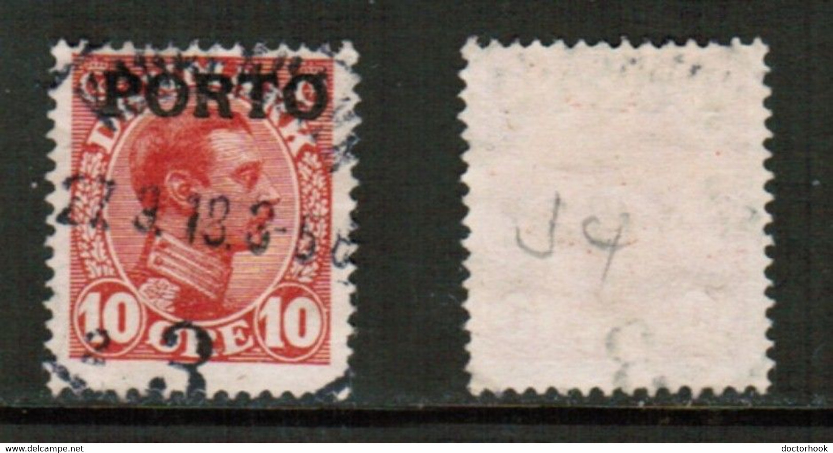 DENMARK   Scott # J 4 USED (CONDITION AS PER SCAN) (Stamp Scan # 867-9) - Segnatasse