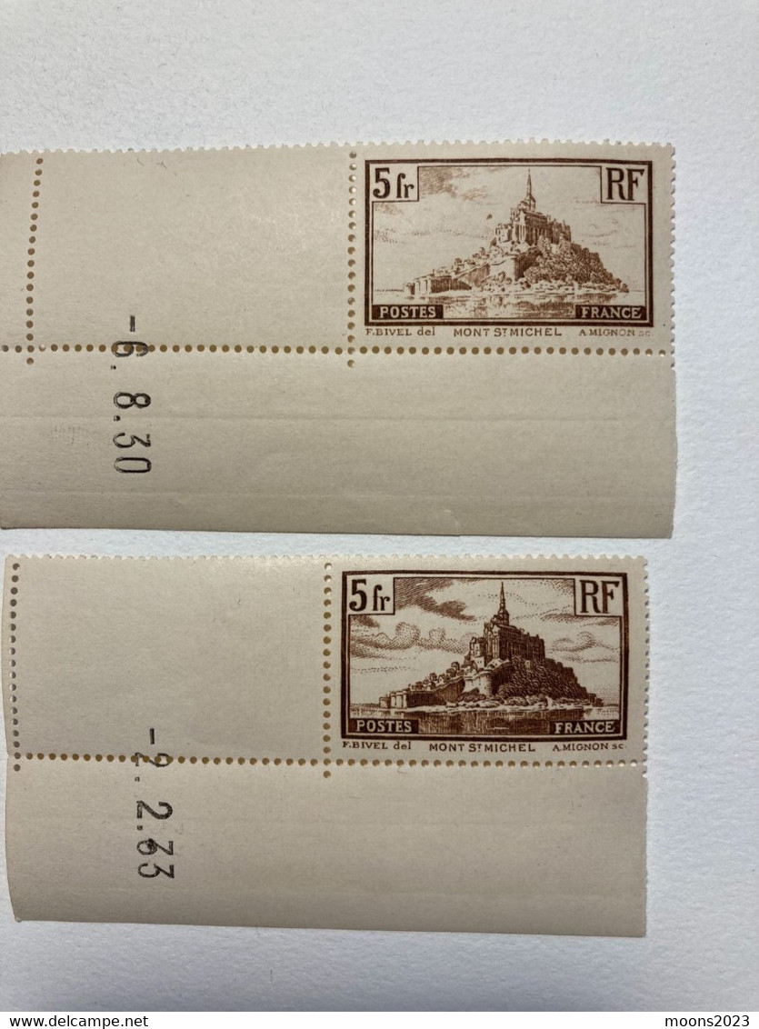 FRANCE - 1929 -1936 bel ensemble de timbres datés Yvert 258, 259, 260 et 311