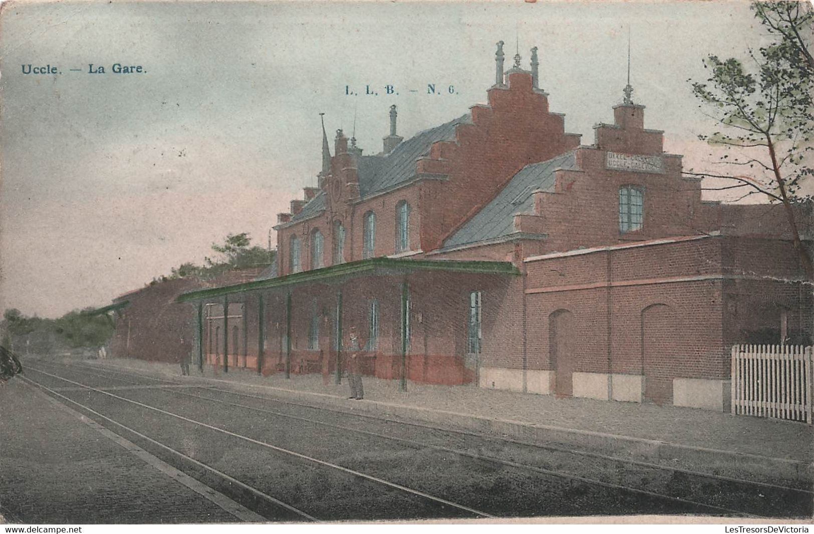 UCCLE - La Gare - L L B - Colorisé Et Animé - Carte Postale Ancienne - Ukkel - Uccle