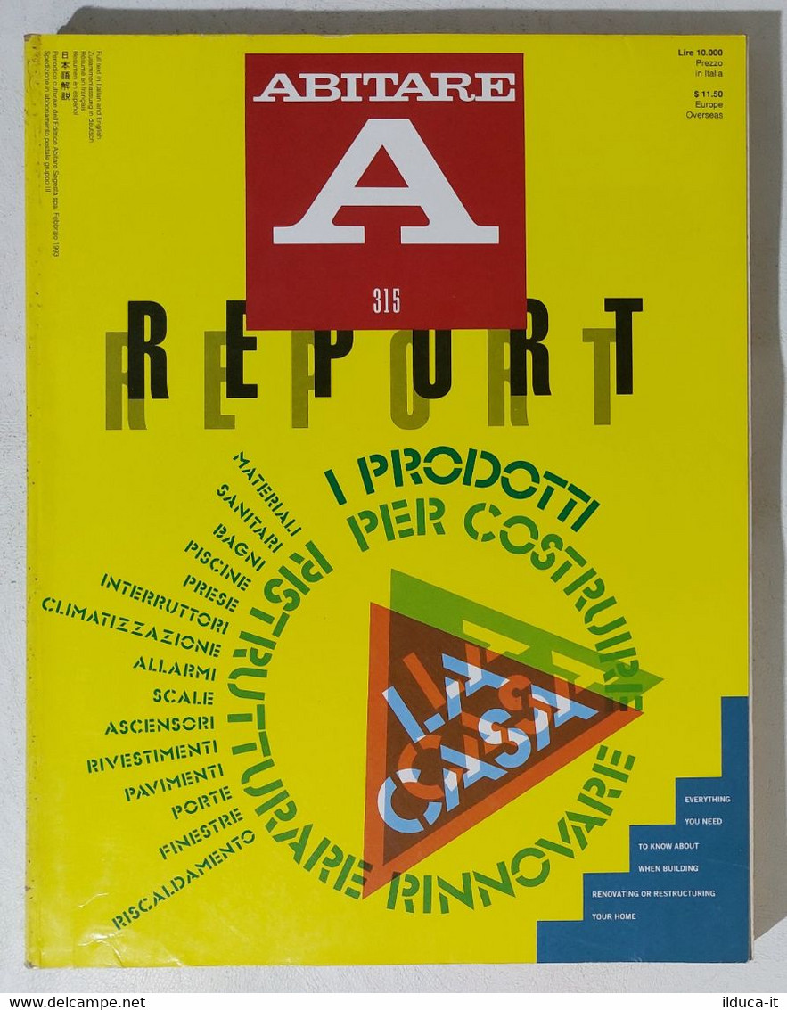 17644 ABITARE 1993 N. 315 - I Prodotti Per Costruire, Rinnovare Casa - Casa, Giardino, Cucina