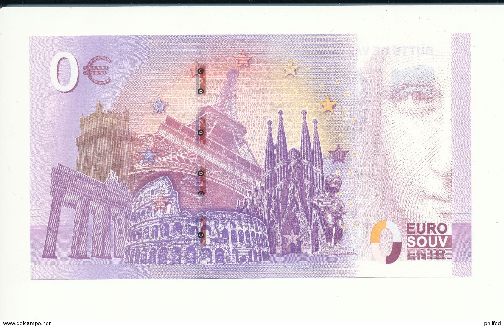 Billet Touristique 0 Euro - BUTTE DE VAUQUOIS - UERL- 2020-1 - N° 3166 - Autres & Non Classés