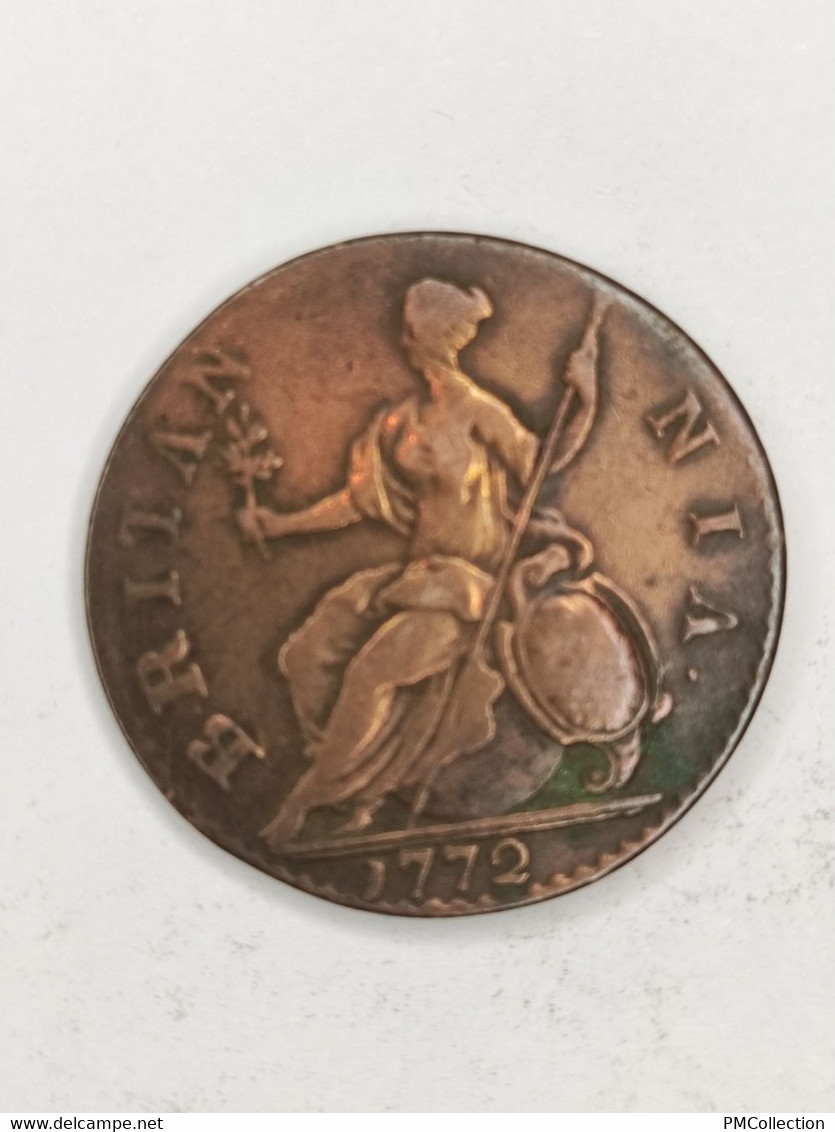 ROYAUME UNI 1/2 PENNY GEORGES III TETE LAUREE BRITANNIA 1772 - B. 1/2 Penny